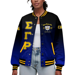 Sigma Gamma Rho 1922 Inspirado Royal Blue Varsity Letterman Jacket Premium SGRho Greek Poodle Pride Coat - Product Image 1