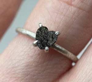 Auténtico anillo de plata esterlina con piedras preciosas de moldavita Natural 100%, hermoso diseño hecho a mano, regalo de aniversario de boda para mujer - Product Image 4