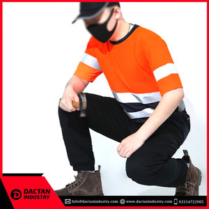 Hi Viz เสื้อยืดทำงานสำหรับผู้ชาย, เสื้อเซฟตี้ทำจากโพลีเอสเตอร์100% มีเทปสะท้อนแสงพรีเมี่ยม - Product Image 5