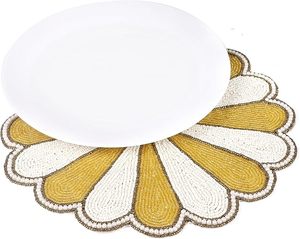 Best Luxury Pineapple Yellow Glass <b>Beads</b> <b>Placemat</b> Christmas Party Tableware Decorative Theme Design - Product Image 5