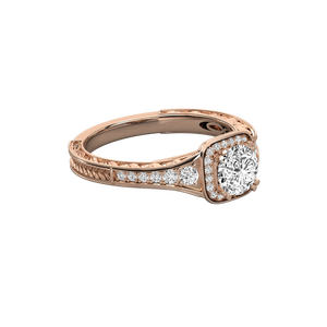 Bague solitaire en or 9 carats pour femme avec diamant rond, design brillant - Product Image 2