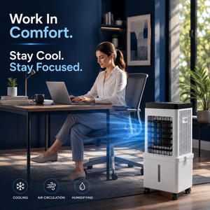 Modern 3-in-1 Electric Air Cooler Humidifier & Purifier Low Noise Portable AC Fan for Garage Use Made of <b>Plastic</b> - Product Image 5