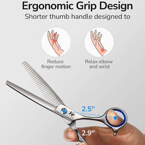 กรรไกรตัดผมและซอยผมสแตนเลสระดับมืออาชีพ ดีไซน์ตามหลักสรีรศาสตร์ กรรไกรตัดผมและซอยผมสแตนเลส - Product Image 3