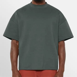 T-shirt décontracté pour homme Tissu épais en coton à séchage rapide Design personnalisable T-shirts vierges à manches courtes de coupe élégante - Product Image 6