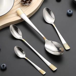 Juego de Cubiertos de acero inoxidable para Bodas de lujo Cuchillos de plata Cuchara Tenedores Cubiertos Premium con oro duradero - Product Image 1