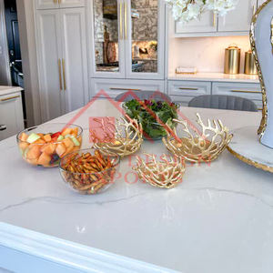 Grand bol en verre avec support doré à vendre Best-seller - Product Image 5