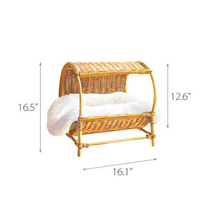 Nichoir pour animaux de compagnie en rotin tressé, confortable, écologique, naturel, pour petits chiens et chats, avec motif rayé, vente en gros du Vietnam - Product Image 6