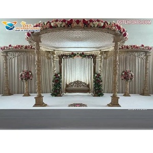 Gujarati-Mandap FRP Vidhi para boda, diseño FRP de madera, FRP, para bodas hindúes, ceremonia de boda, interior, asequible - Product Image 1