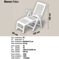 Chaise inclinable de patio en plastique PP, certifiée ISO9001 italienne, résistante aux intempéries, moderne, pour jardin, hôtel, plage, parc, restauration, export direct