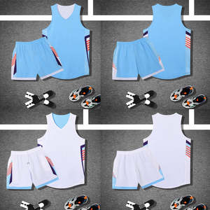 Ensemble de maillots de basket-ball réversibles pour hommes grande taille imprimés bon marché personnalisable 100% polyester respirant vêtements de sport d'entraînement - Product Image 2