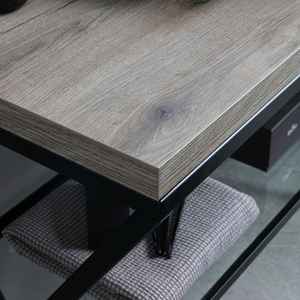 Mueble de Baño Independiente de 100 cm con Lavabo Gris y Espejo de Madera, Muebles de Baño Modernos - Product Image 3