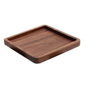 Industrial Factory Sale Classic Style Square Groove <b>Wooden</b> Tea Cup Coaster Coffee Drinks <b>Placemat</b> in Black Walnut - Product Image 1