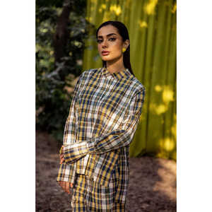 ชุดกีฬาผู้หญิงไซส์ XS/XS รุ่น KST-43054 ชุดเซ็ตสองชิ้นย้อมเส้นด้าย ทรงหลวมใส่สบายสำหรับฤดูร้อน - Product Image 4