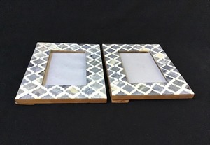 Custom Blue Bone Indian Photo <b>Frame</b> All Sizes Available with Curving <b>Square</b> Patterns Unique and Stylish Picture <b>Frame</b> - Product Image 2