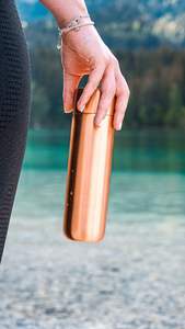 Ayurvedic copper bottle with elegant finished <b>tight</b> leakproof cap and handcrafted antique texture for daily hydration - Product Image 4