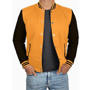 Chaqueta universitaria de tendencia industrial OEM para hombre, ropa de invierno Vintage con soporte, chaqueta de béisbol universitaria personalizada para hombre, envío DDP - Product Image 4