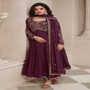 Beautiful Clothing New Collection High on Demand Heavy Chinon Salwar <b>Suit</b> & Dupatta With Embroidery Sequence Work <b>Woman</b> Fashion - Product Image 1