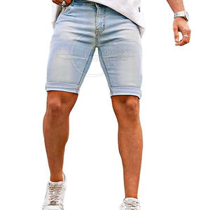 Pantalones cortos vaqueros informales de algodón para hombre con logotipo estampado personalizado Tamaño adulto Patrón sólido Fabricado en Pakistán - Product Image 1