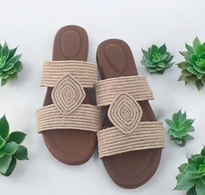 Palm waves <b>raffia</b> <b>sandals</b> - Product Image 1