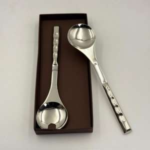 ชุดช้อนส้อมสแตนเลสสตีลแบบคลาสสิกสำหรับร้านอาหาร 2 ชิ้น ขัดเงาแบบโบราณ สีเงินธรรมชาติ สำหรับใช้ในบ้าน - Product Image 5