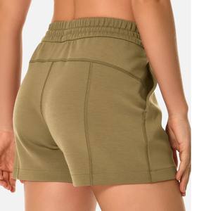 Short décontracté pour femme 100% coton mélangé avec cordon de serrage épais Qualité légère Logo personnalisé Conception en éponge française - Product Image 3