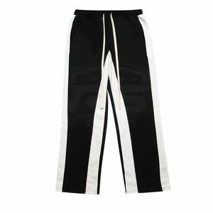 Pantalons décontractés pour hommes de la rue principale, en coton léger, taille élastique, style hip-hop streetwear, design à devant plat pour l'été - Product Image 1