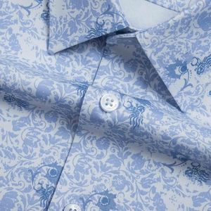 Aristino, camisas de vestir ajustadas para hombre, cuello mandarín, ropa de trabajo transpirable antiarrugas, estilo estampado en el patrón de impresión de la Summer-ALS2030Z - Product Image 3