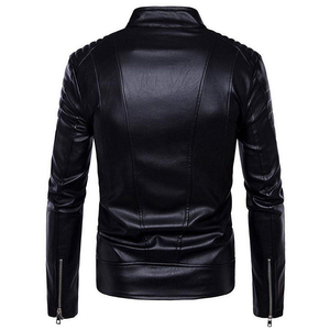 Blouson de moto d'hiver ajustable en cuir véritable et toile pour homme – Haute qualité, séchage rapide, respirant, écologique, col montant, fermeture avant - Product Image 6