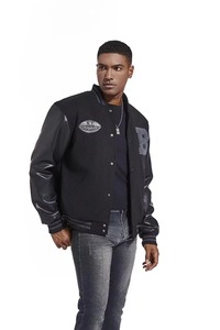 Automne hiver hommes Baseball Bomber veste à la mode laine tissu manteau fourrure décoration poche vêtements chauds en plein air motard voyage - Product Image 2