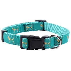 Collar de perro ajustable de lujo, estampado de nailon de la mejor calidad con decoración de plumas, Material de poliéster - Product Image 6