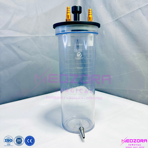 MEDZORA SURGICAL MS-TCS-1517 3L Reusable Manual Lightweight Eco-Friendly Fat Collection Canister Steel CE Certified Class I - Product Image 2