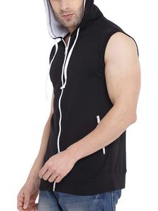 Wholesale Custom Logo Winter Knitted Unisex Men Women <b>Sleeveless</b> 280GSM 100% Cotton Anti-Pilling Breathable <b>Hoodies</b> Pullover - Product Image 3
