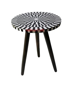 Mesa de centro con incrustaciones de resina creativa de estilo Vintage de alta calidad con patas de madera para sala de estar cama muebles de lujo para el hogar - Product Image 1