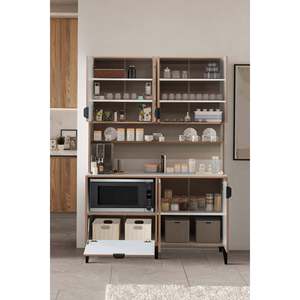 Meuble d'angle de cuisine pour café, unité de rangement à sept portes, organisateur de cuisine moderne, armoire de garde-manger en bois - Product Image 2