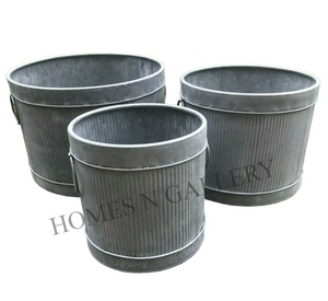 Macetas de Metal, hierro galvanizado, gran forma redonda, hojalata, macetas a bajo precio, hechas por fabricantes indios, gran oferta de fábrica - Product Image 3