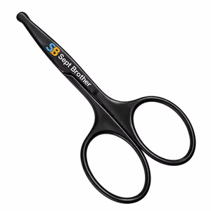 กรรไกรนิรภัยสแตนเลสพร้อมปลายโค้งมนสำหรับการดูแลขนจมูก คิ้ว และใบหน้า - Product Image 1