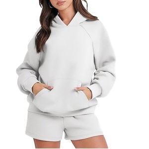 Impression à la mode Sublimation cravate teinture à capuche ensemble court vêtements de sport d'été course Joggers respirant femmes 2 pièces ensemble de tir - Product Image 6