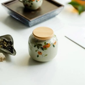 Heart Print Ceramic <b>Storage</b> Jar With Lid Airtight Food Safe Container Durable Kitchen Organizer Cute Countertop <b>Storage</b> - Product Image 5