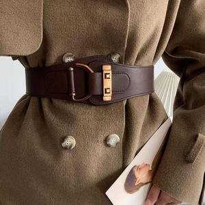 Cinturón de Cuero PU de Estilo Vintage para Mujer, Ajustable, de Lujo, Longitud Personalizada, Cinturón Elástico Ancho al por Mayor - Product Image 1