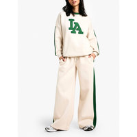 Pantalon de survêtement d'hiver à coupe régulière, taille haute, devant plat, avec logo personnalisé, style évasé, pour la vente en gros, modèles vierges élégants, personnalisable