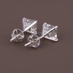 Trendy 14kt White Gold Womens Daily Wear Collection Pendientes de diamantes Labgrown de claridad VVS mejorados - Product Image 6