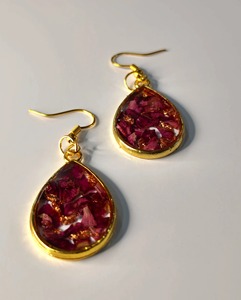Ensemble collier et boucles d'oreilles pendantes en résine faites à la main pour femmes, bijoux décontractés et de soirée, moule à boucles d'oreilles en résine - Product Image 2