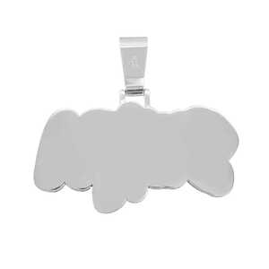 Colgante SWIPA Personalizado de Oro Blanco de 14K con Moissanita VVS y Dijes, 3.5x1.5 Pulgadas, Regalo Unisex - Product Image 3