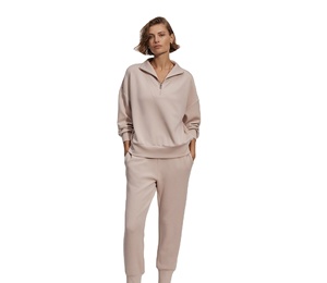 Sweat à capuche unisexe en coton et polyester de haute qualité, motif uni, demi-zip, logo imprimé, poids lourd, hiver, personnalisé pour femmes - Product Image 5