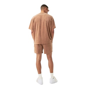 Camiseta de Cuello Redondo Oversize para Hombre con Diseño de Hombros Caídos, Material Personalizado de Alta Calidad, Conjunto de Moda de Dos Piezas, ¡Venta Caliente! - Product Image 3