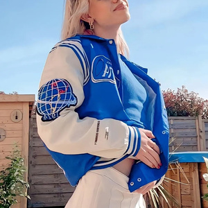 OEM vente en gros unisexe vintage Varsity Letterman veste logo personnalisé chenille broderie hiver laine toile tissu à capuche XL léger - Product Image 4