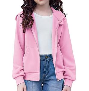 Sweat à capuche de haute qualité pour filles et enfants, couleur jaune personnalisée, fermeture éclair, veste à capuche, lavage à l'acide, paillettes, respirant, sweat à capuche pour enfants - Product Image 4