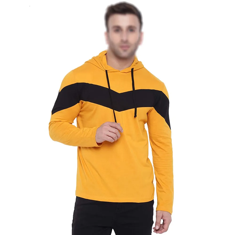 Màu đen và màu vàng tương phản mới đến trọng lượng nhẹ nhà cung cấp tốt nhất người đàn ông mặc Hoodies bởi Amy CH thể thao