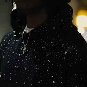 Custom 400 Gsm Mens Full <b>Crystal</b> Diamond Hoodie Oversize Heavyweight Thick Cotton Black Pullover Boxy Fit Men Rhinestone Hoodie - Product Image 3