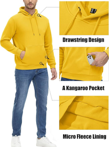 Sweat-shirt à capuche pour homme, 100% coton, coupe ample, avec poche, respirant, écologique, décontracté, manches longues, chaud - Product Image 4